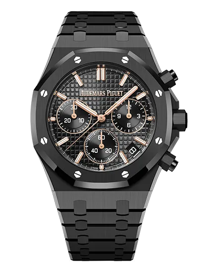 Audemars Piguet Royal Oak Chronograph 41mm 26240CE.OO.1225CE.02 Black ceramic case and integrated bracelet with pink gold accents