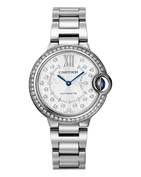 Cartier Ballon Bleu 33mm W4BB0035 Stainless steel case and interchangeable steel bracelet; sapphire crystal