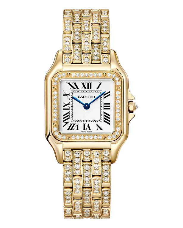 Cartier Panthère de Cartier Medium WJPN0060 18k yellow gold (750/1000) case set with 44 brilliant-cut diamonds (0.29ct); 18k yellow gold bracelet semi-set with 142 brilliant-cut diamonds (3.18ct)