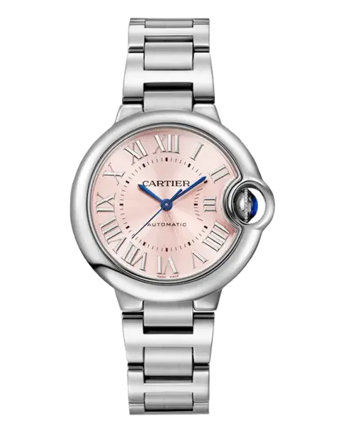 Cartier Ballon Bleu 33mm WSBB0068 Stainless steel case and interchangeable steel bracelet; sapphire crystal