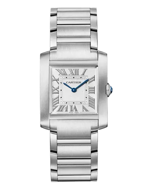 Cartier Tank Française Medium WSTA0105 Stainless steel case and integrated steel bracelet; sapphire crystal
