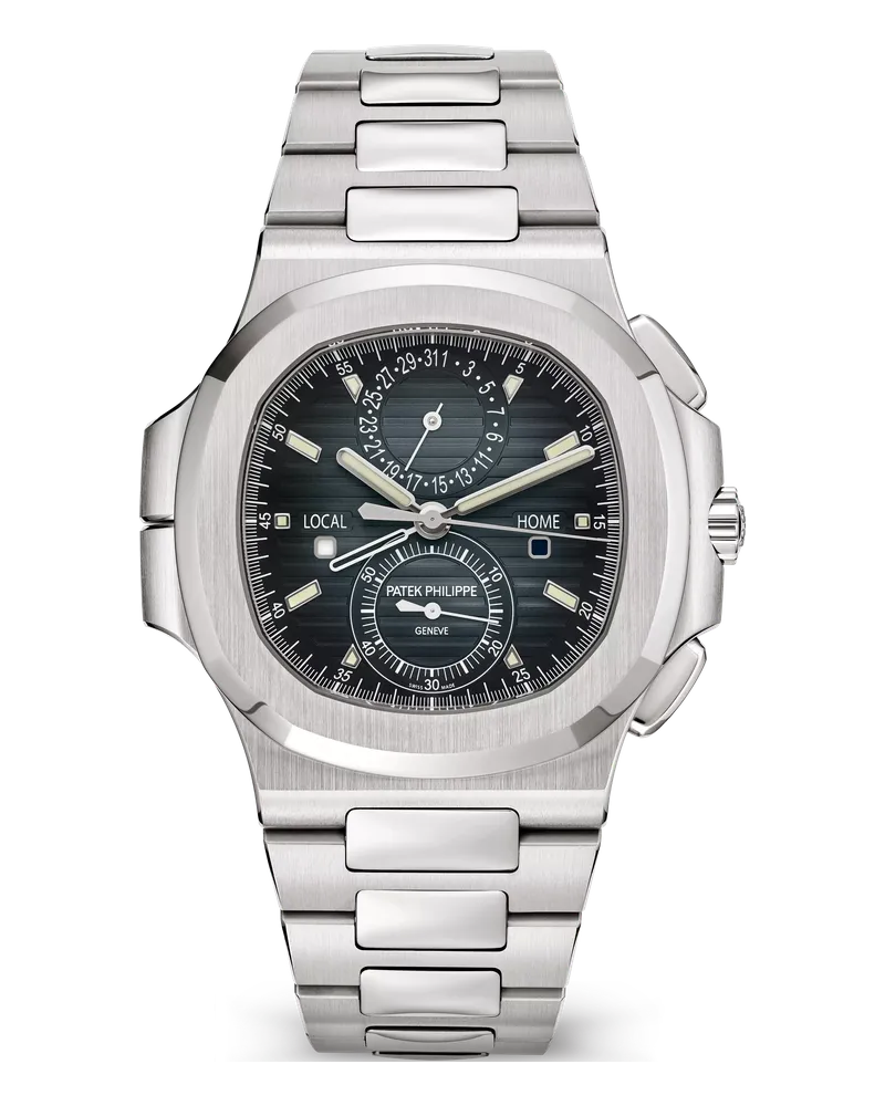 Patek Philippe Nautilus 5990 Travel Time Chronograph 5990/1A-011 Stainless steel case and integrated bracelet with patented fold-over clasp and lockable adjustment system