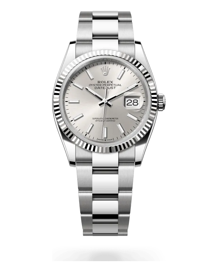 Rolex Datejust 36 126234 White Rolesor — Oystersteel case and bracelet with 18ct white gold bezel