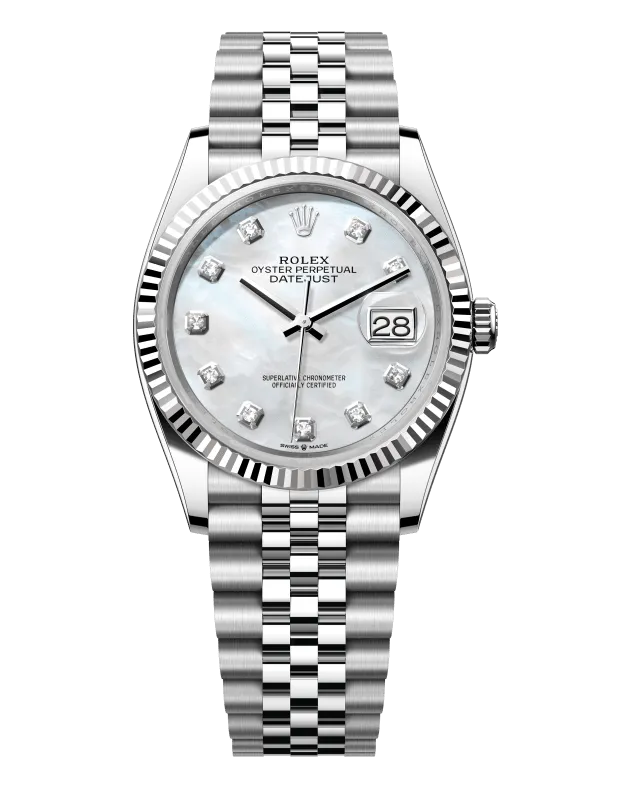 Rolex Datejust 36 126234 White Rolesor — Oystersteel case and bracelet with 18ct white gold bezel