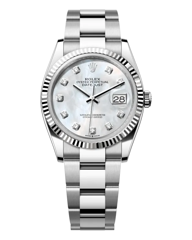 Rolex Datejust 36 126234 White Rolesor — Oystersteel case and bracelet with 18ct white gold bezel