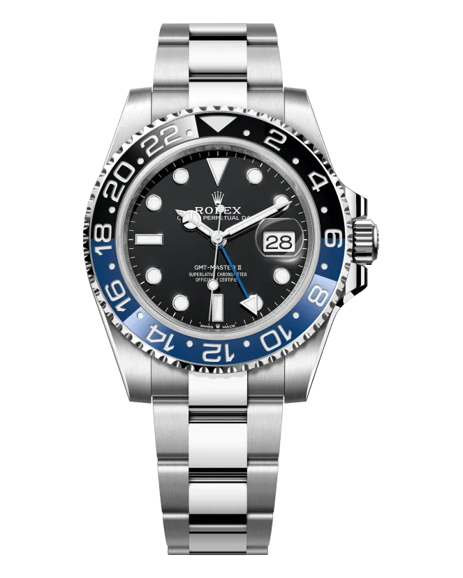Rolex GMT-Master II 126710BLNR Oystersteel case and bracelet (Jubilee or Oyster)