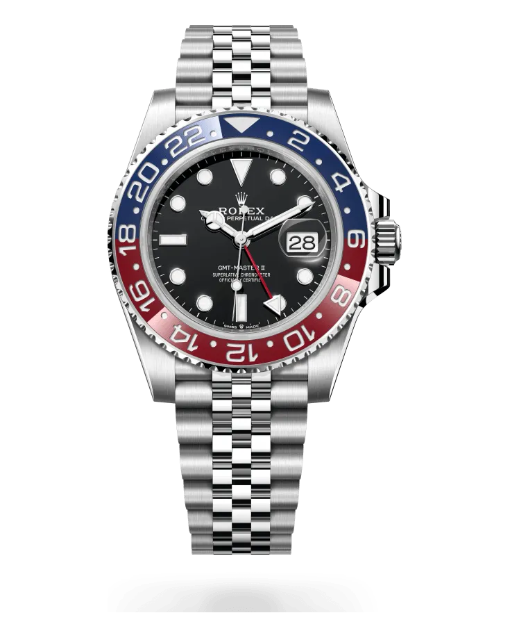 Rolex GMT-Master II 126710BLRO Oystersteel case and bracelet (Jubilee or Oyster)
