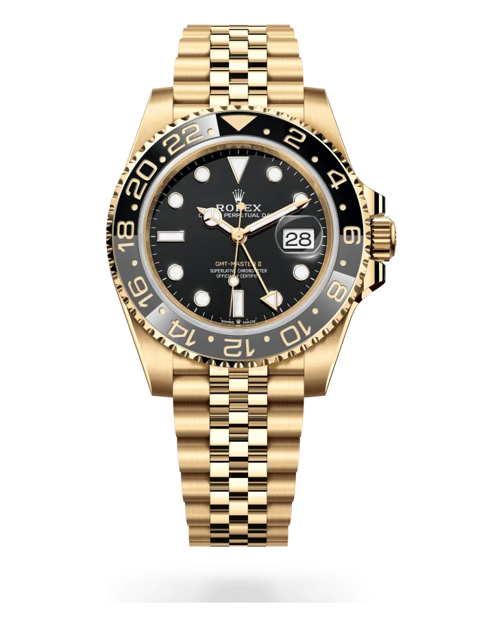 Rolex GMT-Master II 126718GRNR 18k yellow gold case and Jubilee bracelet