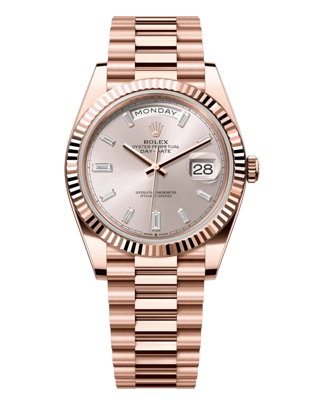 Rolex Day-Date 40 228235 18 ct Everose gold case and President bracelet