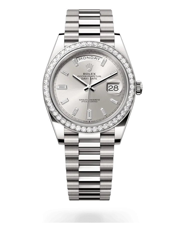 Rolex Day-Date 40 228349RBR 18 ct white gold case and President bracelet