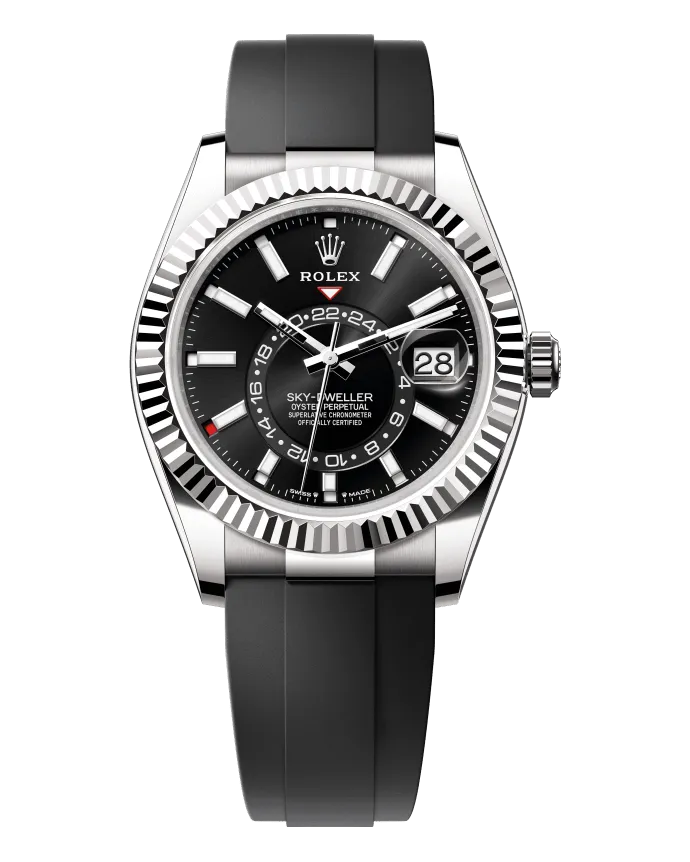 Rolex Sky-Dweller 336239 18k white gold case; Oysterflex bracelet with 18k white gold Oysterclasp