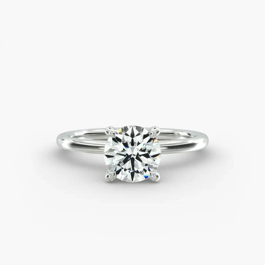 1.00ct Round Brilliant, Solitaire Engagement Ring, Four Claw Setting, front view